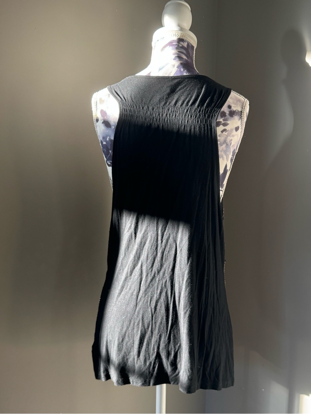 bebe Black and Silver Sequin Chevron Tank Top - Picture 2 of 7